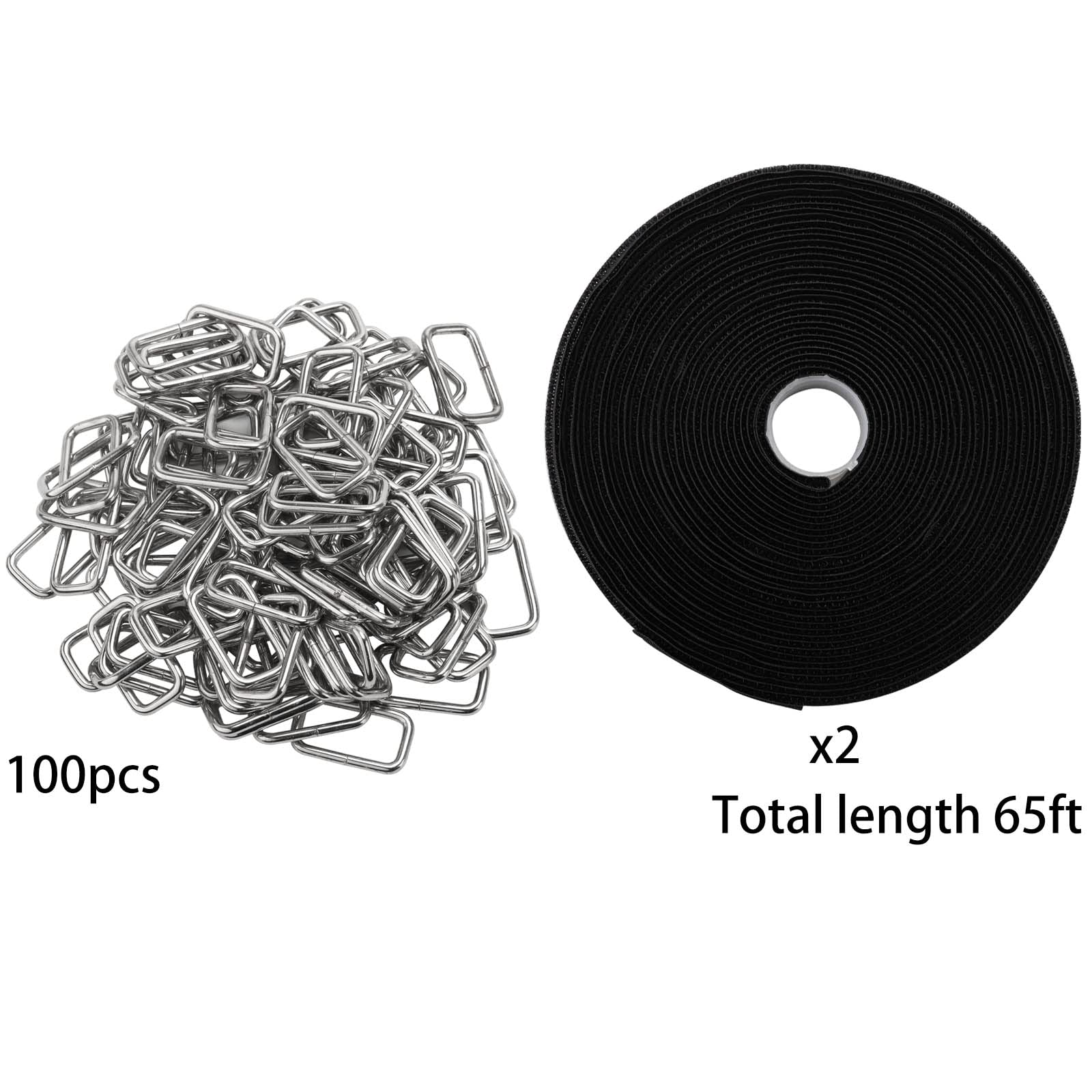 65Ft Reusable Cable Straps With 100 Metal Buckle, Adjustable Fastening Nylon Hook And Loop Cinch Cable Ties Cut To Length Securi